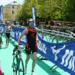 Départ pour le vélo au triathlon de Versailles 2013