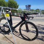 Parc à vélo pour les transitions au triathlon Ironman Aix