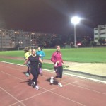 Séance de fractionné sur piste au stade Le Gallo à Boulogne-Billancourt