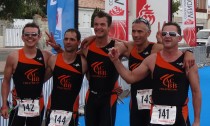 Arrivée de l'équipe ACBB Triathlon au master de la coupe de France