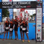 Arrivée de l'équipe Master ACBB Triathlon à l'Aiguillon-sur-mer