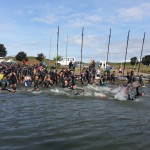 Mise à l'eau au triathlon de La Ferté Bernard