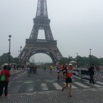 Jean-Jacques sur le pont d'Iéna au triathlon de Paris 2016