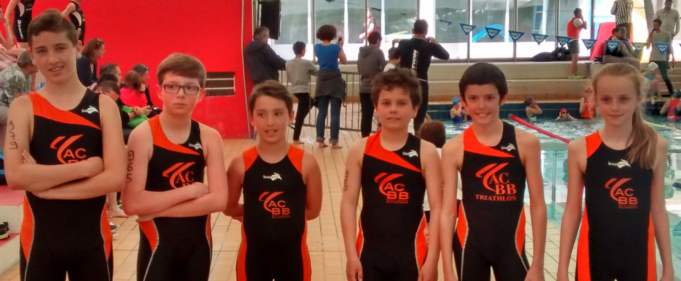 Les jeunes de l'ACBB Triathlon à l'aquathlon de Paris 2016