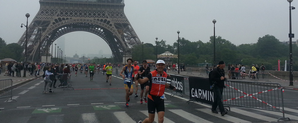 Sur le pont d'Iéna - Triathlon de Paris 2016