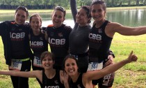 Les féminines avant le départ du triathlon de Versailles